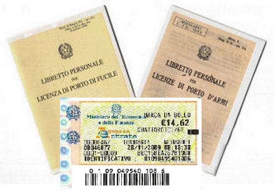 Licenze Porto d'Armi - Marca da Bollo