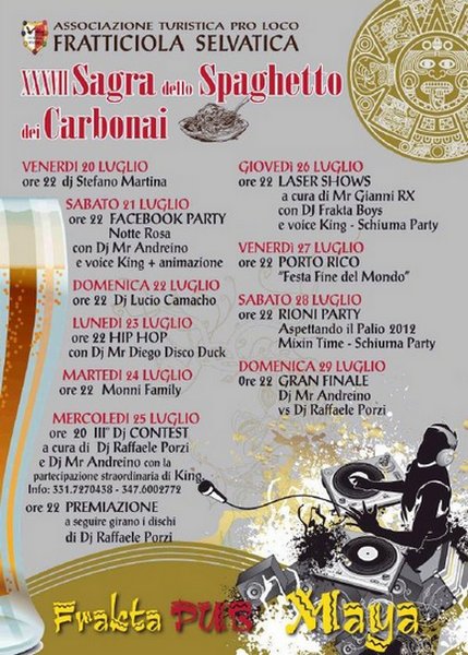 27a Sagra dello Spaghetto dei Carbonai 27a Sagra dello Spaghetto dei Carbonai
