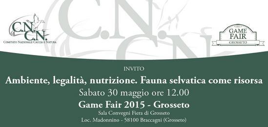 CNCN Convegno Game Fair 2015 - Ambiente, Legalità, Nutrizione