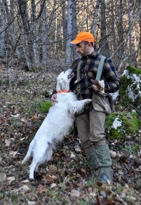 caccia alla beccaccia nel bosco caccia alla beccaccia_Vittorio e la sua setter Diana