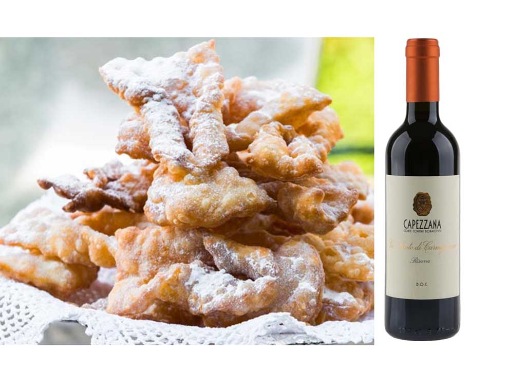 Cenci insieme a un calice di Vin Santo di Carmignano Cenci insieme a un calice di Vin Santo di Carmignano