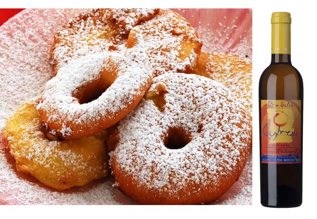 Frittelle di mele con Gewurztraminer passito Frittelle di mele con Gewurztraminer passito