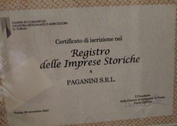 La Paganini Srl è ufficialmente una ditta storica d’Italia