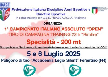 In Ciociaria il primo Campionato Italiano Assoluto Open training 22LR Rimfire