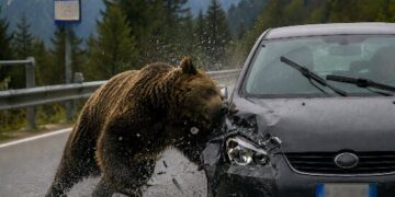 Trentino, orso invade la carreggiata e viene urtato da un’auto