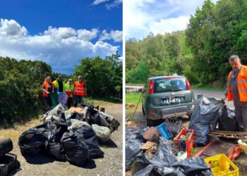 Cacciatori sentinelle per l’ambiente a Santa Luce (Pisa): le strade del territorio sono state ripulite dai rifiuti